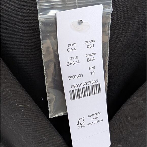 NWT J.Crew Black Cotton Button-front Puff-sleeve Mini Dress BP874, size 10 - Picture 4 of 11